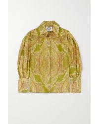 Evi Grintela Capucine Bluse Aus Einer Baumwoll-seidenmischung Mit Paisley-print - Grün