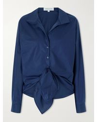 ANDRES OTALORA - Dalila Knotted Cotton-Poplin Blouse - Lyst