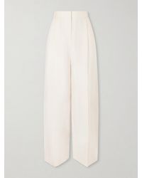 Loro Piana - Lodger Linen And Wool-Blend Wide-Leg Pants - Lyst