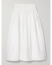 Sea - Camden Pleated Cotton-Poplin Midi Skirt - Lyst