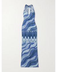 Emilio Pucci - Cutout Printed Stretch-Mesh Maxi Dress - Lyst