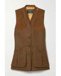 James Purdey & Sons Piped Checked Wool-tweed Coat in Green | Lyst