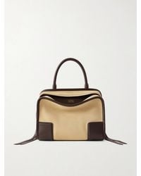 Loewe - Amazona 180 Small Leather-Trimmed Suede Shoulder Bag - Lyst