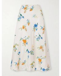 SKALL - Mila Floral-Print Organic Cotton Midi Skirt - Lyst