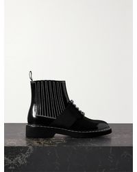 Roger Vivier - Viv Ranger Crystal-Embellished Patent-Leather Chelsea Boots - Lyst