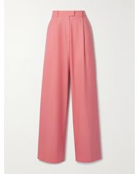 Another Tomorrow - Net Sustain Pleated Wool Wide-Leg Pants - Lyst