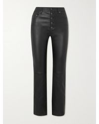 JOSEPH - Den Cropped Leather Straight-Leg Pants - Lyst