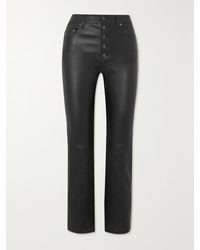 JOSEPH - Den Cropped Leather Straight-Leg Pants - Lyst
