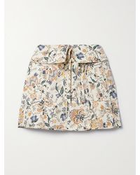 Ulla Johnson - Dimi Minirock Aus Gesteppter Seide Mit Wickeleffekt Und Blumenprint - Lyst