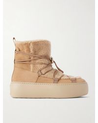 Roger Vivier - Viv Up Shearling-Trimmed Suede Ankle Boots - Lyst