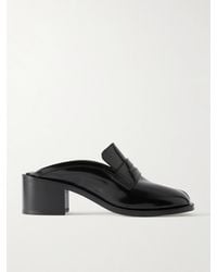 Maison Margiela - Tabi City Split-Toe Glossed-Leather Mules - Lyst