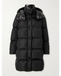 Moncler - Daunenmantel Aus Shell Mit Kapuze Und Applikation - Lyst