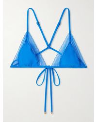 Kiki de Montparnasse - Lace-Trimmed Triangle Bikini Top - Lyst