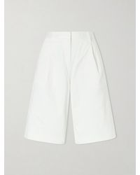 Matteau - Pleated Organic Cotton-Blend Twill Shorts - Lyst