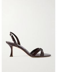 Jimmy Choo - Elsy 70 Croc-Effect Leather Slingback Sandals - Lyst