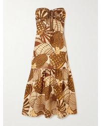 FARM Rio - Robe Longue Dos Nu En Lin Imprimé À Smocks Et À Pampilles - Lyst