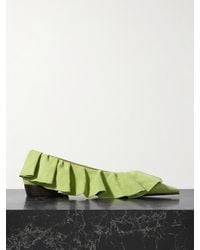 JW Anderson - Ruffled Suede Ballet Flats - Lyst