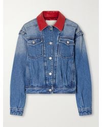 Isabel Marant - Devyn Leather-Trimmed Denim Jacket - Lyst