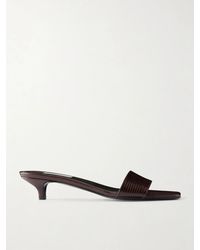 TOTEME - Lizard-Effect Leather Sandals - Lyst