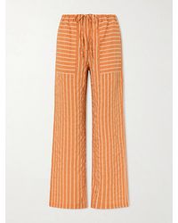 La Ligne - Tangier Striped Crinkled Tencel-Blend Wide-Leg Pants - Lyst