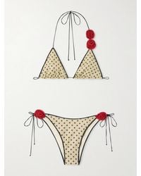 Oséree - Lumière Appliquéd Polka-Dot Lurex Bikini - Lyst