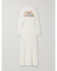 Gabriela Hearst - Juana Maxikleid Aus Geripptem Kaschmir Mit Cut-Out Und Verzierungen - Lyst