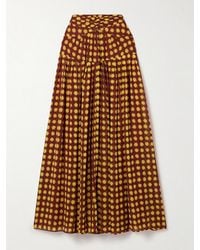 Diane von Furstenberg - Amira Gathered Printed Recycled-Chiffon Maxi Skirt - Lyst