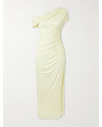 Galvan London - Schulterfreies Maxikleid Aus Stretch-Jersey Mit Raffungen - Lyst