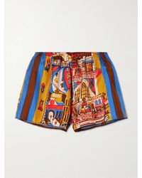 Bode - Manhattan Island Printed Silk-Twill Shorts - Lyst