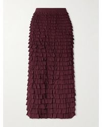 Ulla Johnson - Mimi Tiered Ruffled Jersey Midi Skirt - Lyst