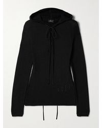 Etro - Hooded Lace-Up Pointelle-Knit Silk-Blend Sweater - Lyst