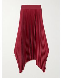 JOSEPH - Ade Asymmetric Recycled Plissé-Crepe Midi Skirt - Lyst