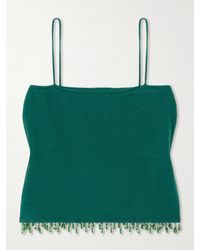 Bode - Fringed Bead-Embellished Wool And Cashmere-Blend Top - Lyst