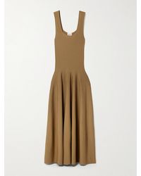 KHAITE - Jodie Pleated Wool Midi Dress - Lyst
