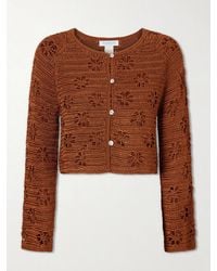 Calle Del Mar - Cropped Crocheted Cardigan - Lyst