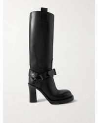 Burberry - Kniehohe Stiefel Aus Leder - Lyst
