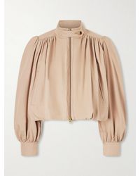 Chloé - Veste Raccourcie En Toile De Coton Biologique À Fronces - Lyst