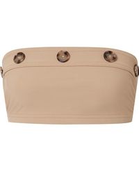 Karla Colletto Lauren Bandeau-bikini-oberteil Mit Zierknöpfen - Natur