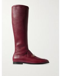 Gucci - Jordaan Horsebit-Embellished Leather Knee Boots - Lyst