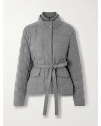 Moncler - Bussettes Belted Quilted Padded Flannel Down Jacket - Lyst