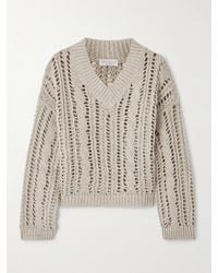 Brunello Cucinelli - Open-Knit Jute-Blend Sweater - Lyst