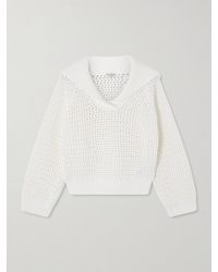 Brunello Cucinelli - Open-Knit Cotton-Blend Sweater - Lyst