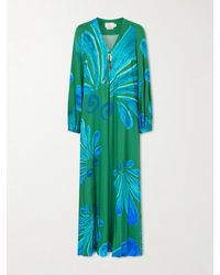 Themis Z - Alcmene Embellished Printed Crepe Maxi Dress - Lyst