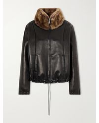 Stouls - So Linda Shearling-Trimmed Leather Jacket - Lyst