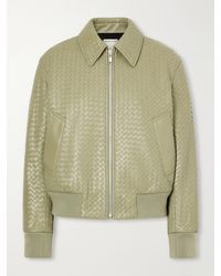 Bottega Veneta - Rib-Trimmed Intrecciato Leather Blouson Jacket - Lyst