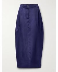 KHAITE - Lucian Pleated Silk-Organza Maxi Skirt - Lyst