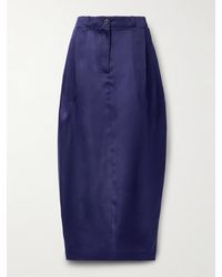 KHAITE - Lucian Pleated Silk-Organza Maxi Skirt - Lyst