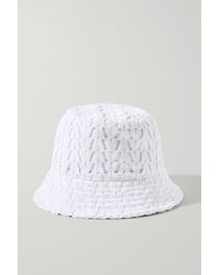 Valentino Valentino Garavani Garavani Appliquéd Cotton-blend Twill Bucket Hat - White
