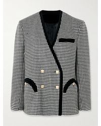 Blazé Milano - Veste À Double Boutonnage En Laine Pied-De-Poule À Finitions En Velours Sunset - Lyst