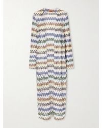 Missoni - Striped Metallic Crochet-Knit Cardigan - Lyst